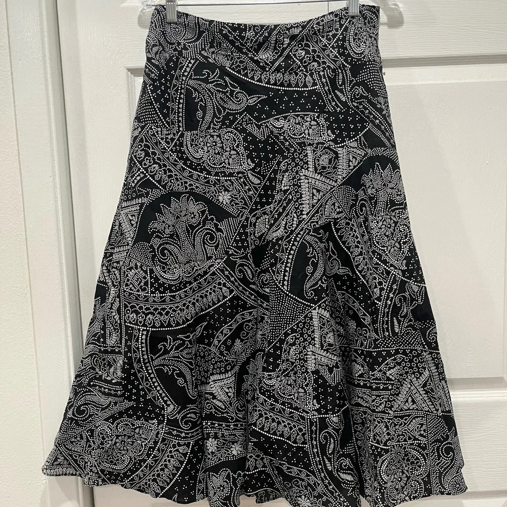 Charter club petite midi black and white skirt